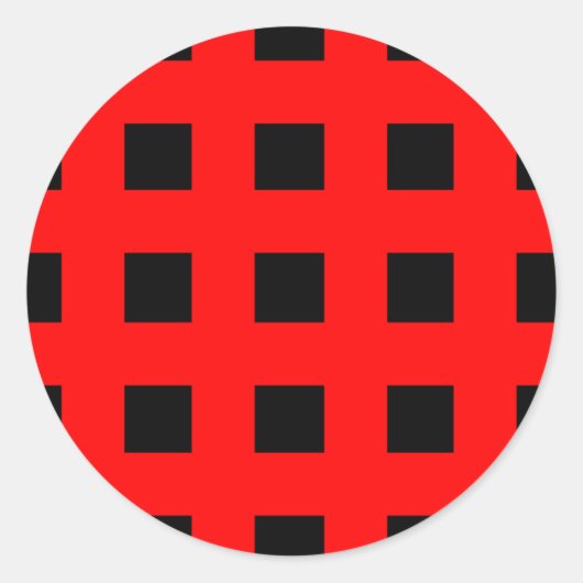 Emo Stripes Red & Black - Alternative Grunge Rock Runder Aufkleber (Vorderseite)