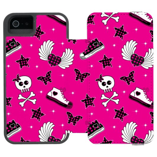 Emo Symbole Incipio iPhone Geldbeutel-Hülle (Folio Geöffnet)