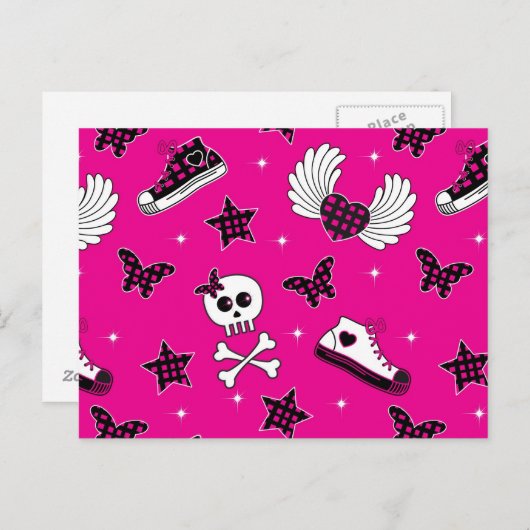 Emo Symbole Postkarte (Vorne/Hinten)