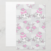Emo-Totenkopf-Muster Briefpapier (Vorne/Hinten)