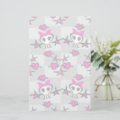 Emo-Totenkopf-Muster Briefpapier (Stehend Vorderseite)