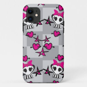Emo-Totenkopf-Muster iPhone 11 Hülle