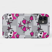 Emo-Totenkopf-Muster Case-Mate iPhone Hülle (Rückseite (Horizontal))