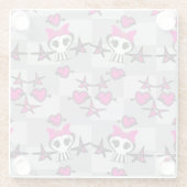 Emo-Totenkopf-Muster Glasuntersetzer (Rückseite)