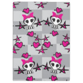 Emo-Totenkopf-Muster Klemmbrett (Rückseite)