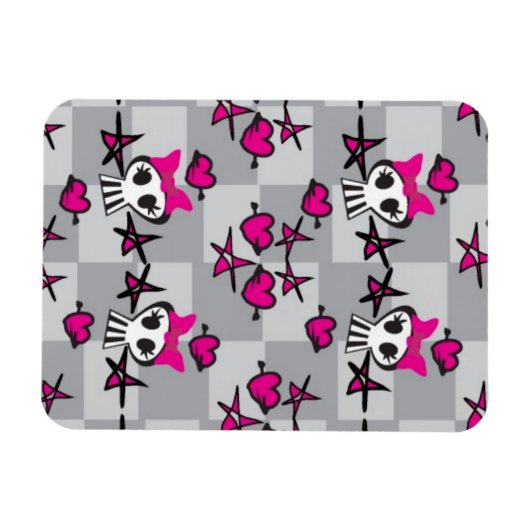 Emo-Totenkopf-Muster Magnet (Horizontal)