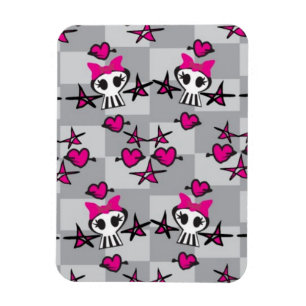 Emo-Totenkopf-Muster Magnet