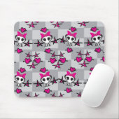 Emo-Totenkopf-Muster Mousepad (Mit Mouse)