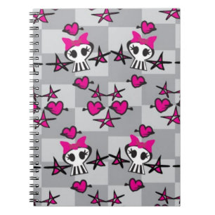 Emo-Totenkopf-Muster Notizblock