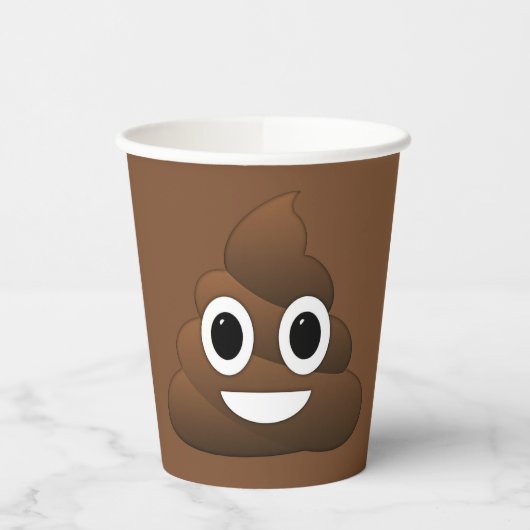 Emoji 8oz Paper Cup gekackt Pappbecher (Links)
