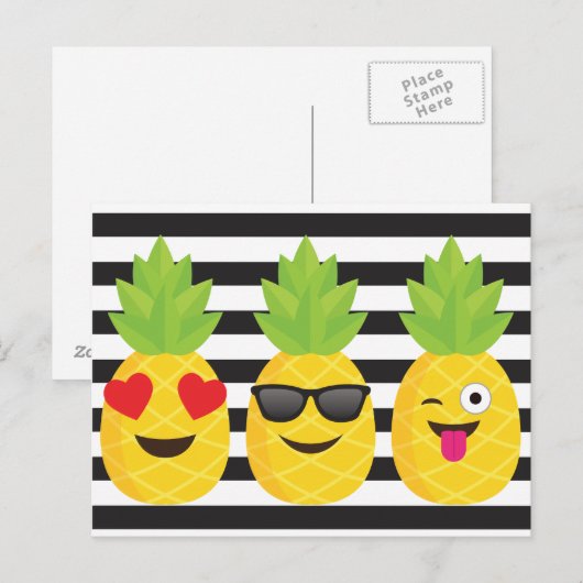 Emoji Ananas Postkarte (Vorne/Hinten)