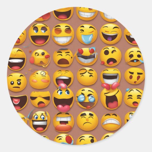 Emoji-Aufkleber Runder Aufkleber (Vorderseite)