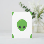 Emoji-Außerirdischen Postkarte (Stehend Vorderseite)