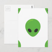 Emoji-Außerirdischen Postkarte (Vorne/Hinten)