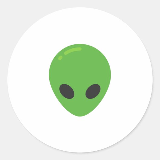 Emoji-Außerirdischen Runder Aufkleber (Vorderseite)