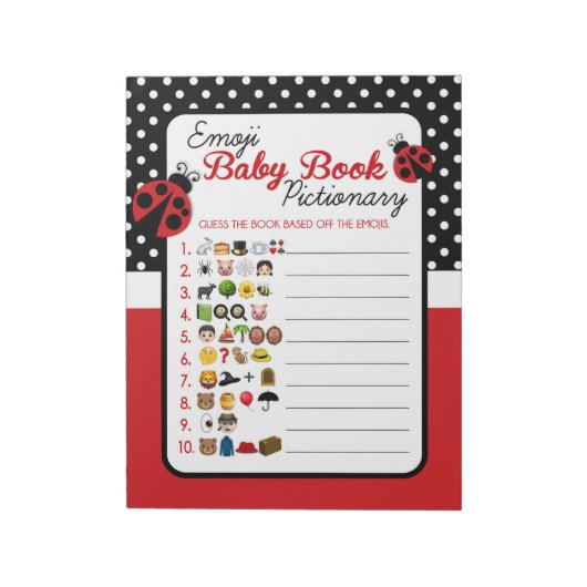Emoji Baby Book Ladybug Baby Showroom Notizblock (Rotiert)