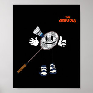 Emoji Badminton Sports trübt Poster