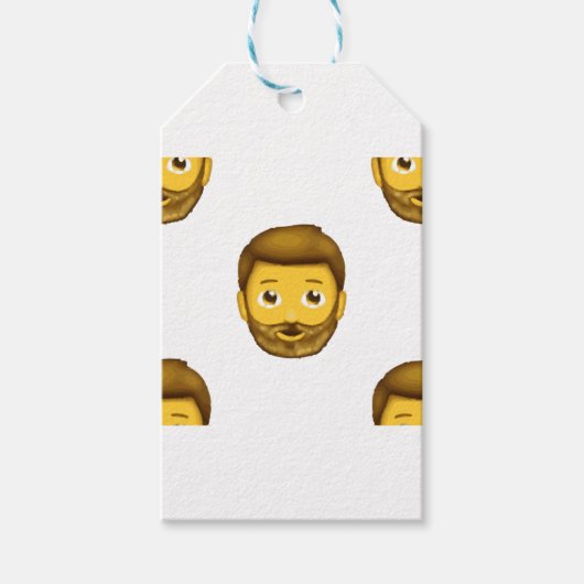 Emoji bärtiger Mann Geschenkanhänger (Vorderseite)