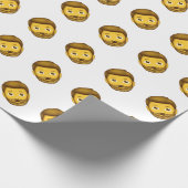 Emoji bärtiger Mann Geschenkpapier (Ecke)