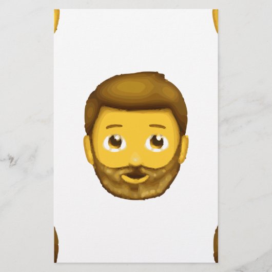 Emoji-Bartmann Briefpapier (Vorderseite)
