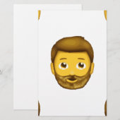 Emoji-Bartmann Briefpapier (Vorne/Hinten)