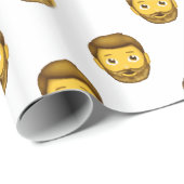 Emoji-Bartmann Geschenkpapier (Rolleneckpunkt)