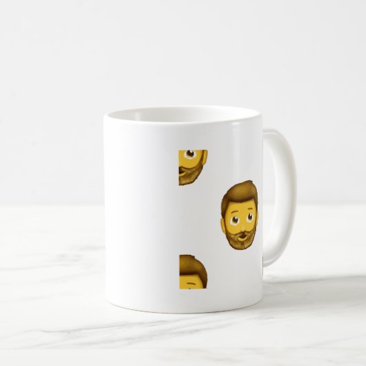 Emoji-Bartmann Kaffeetasse (VorderseiteRechts)