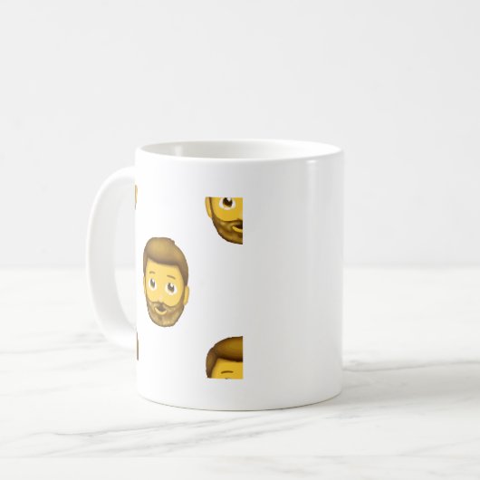 Emoji-Bartmann Kaffeetasse (Vorderseite Links)