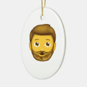 Emoji-Bartmann Keramik Ornament (Links)