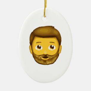 Emoji-Bartmann Keramik Ornament