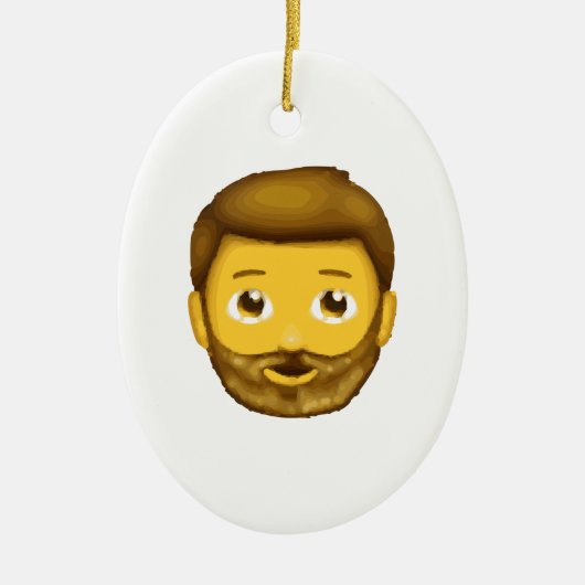 Emoji-Bartmann Keramik Ornament (Vorne)