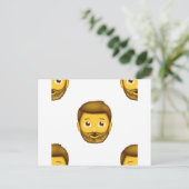 Emoji-Bartmann Postkarte (Stehend Vorderseite)