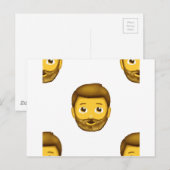 Emoji-Bartmann Postkarte (Vorne/Hinten)