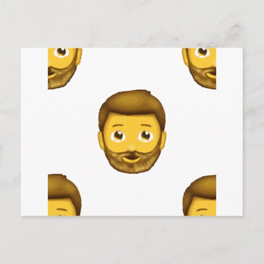 Emoji-Bartmann Postkarte (Vorderseite)