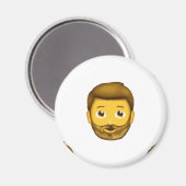 emoji bearded man magnet (Vorderseite/Rückseite)