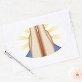 Emoji beten ovaler aufkleber (Umschlag)