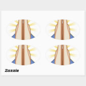 Emoji beten ovaler aufkleber (Blatt)