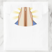 Emoji beten ovaler aufkleber (Tasche)