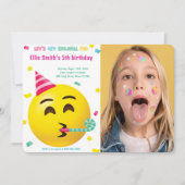 Emoji Birthday Foto Einladung (Vorderseite)