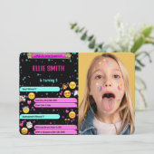 Emoji Birthday Foto Einladung (Stehend Vorderseite)