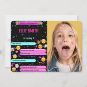 Emoji Birthday Foto Einladung (Vorderseite)