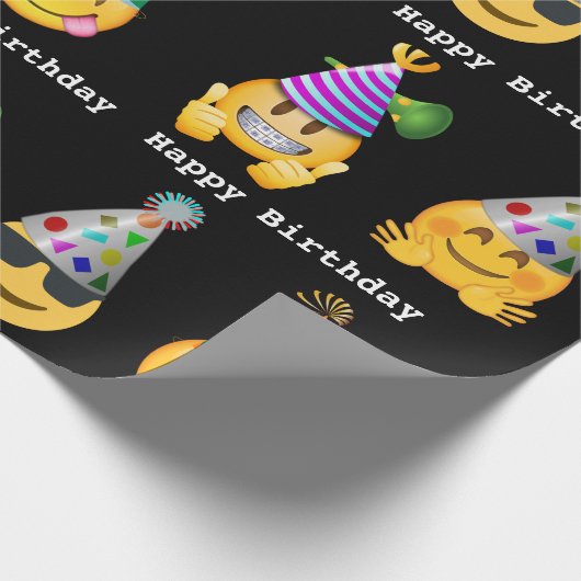 Emoji Birthday Geschenkpapier (Ecke)