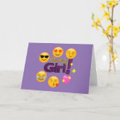 Emoji Birthday Girl Karte (Gelbe Blume)