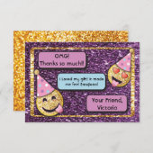 Emoji Birthday Handy simste vielen Dank Dankeskarte (Vorne/Hinten)