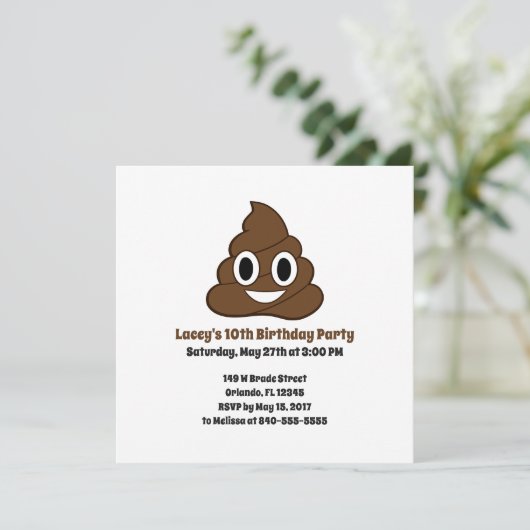 Emoji Birthday Invite Einladung (Stehend Vorderseite)