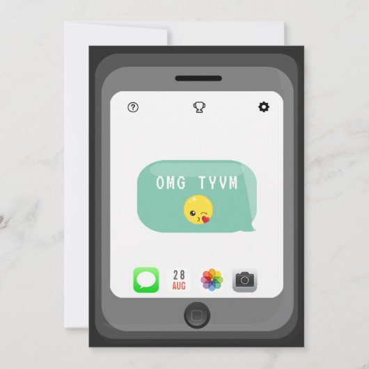 Emoji Birthday Party Dankeskarte (Vorderseite)