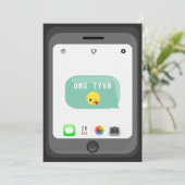 Emoji Birthday Party Dankeskarte (Stehend Vorderseite)