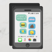 Emoji Birthday Party Einladung (Vorne/Hinten)