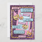 Emoji Birthday Party Handy-Einladung Einladung (Vorderseite)