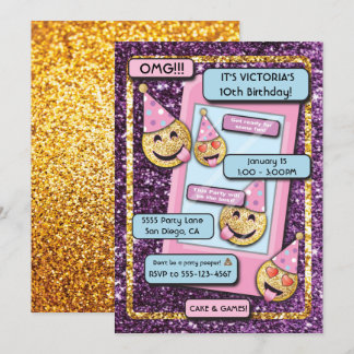 Emoji Birthday Party Handy-Einladung Einladung